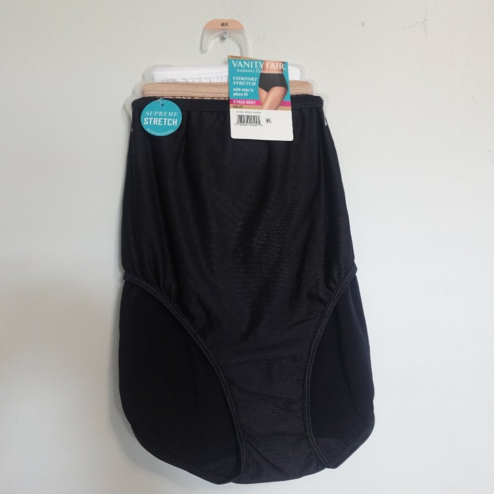 Vanity Fair Radiant 3 pack brief Comfort stretch Hi cut sz 4X/11 New w/tags